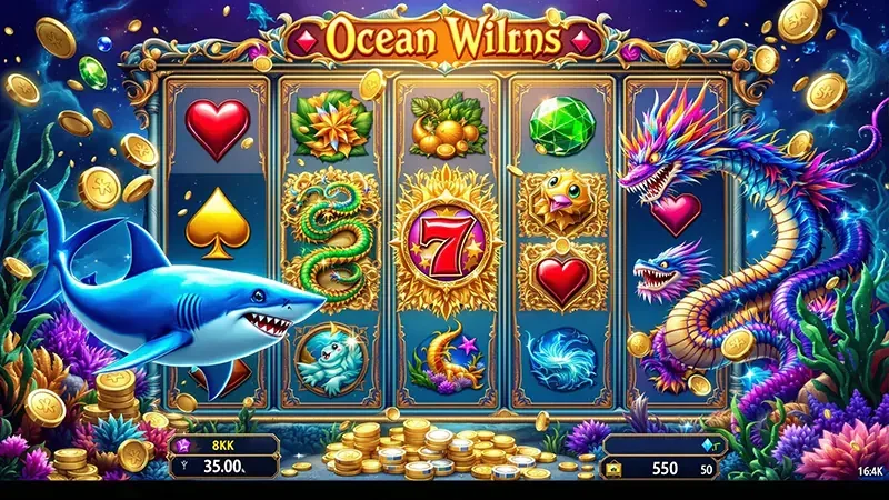 Ilustrasi aksi arcade tembak ikan di layar bawah laut PAKDE4D