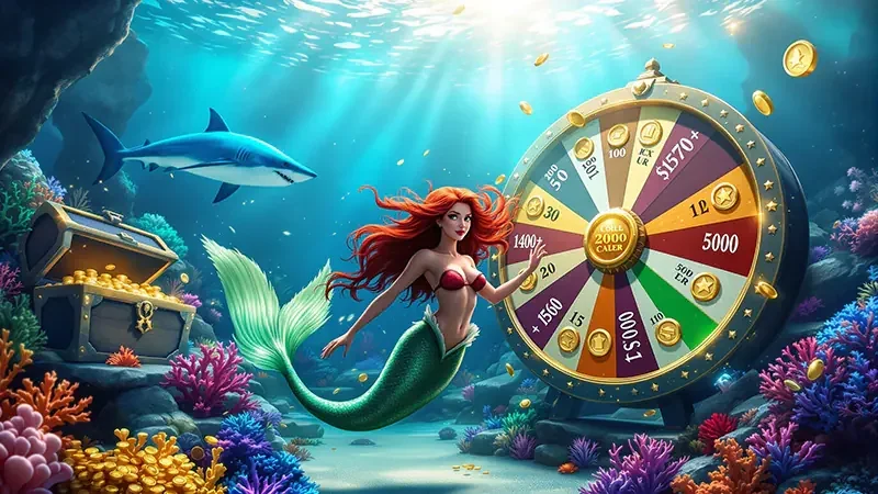 Adegan ikan dan target bergerak dalam permainan arcade bawah laut